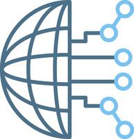 Globalization Line Two Colour Icon Design vector