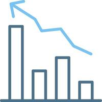 Bar Chart Line Two Colour Icon Design vector