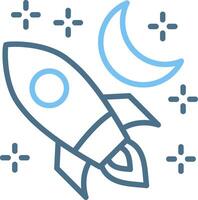 Crescent Moon Line Two Colour Icon Design vector