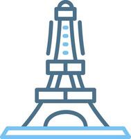 Eiffel Tower Line Two Colour Icon Design vector