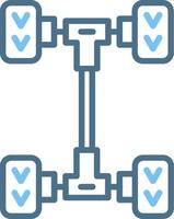 Drivetrain Line Two Colour Icon Design vector