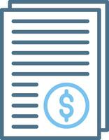 Invoice Line Two Colour Icon Design vector