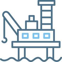 Oil Platform Line Two Colour Icon Design vector