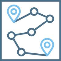 Route Line Two Colour Icon Design vector