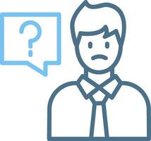 Question Line Two Colour Icon Design vector