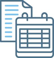 Schedule Line Two Colour Icon Design vector
