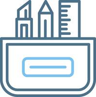 Stationery Line Two Colour Icon Design vector