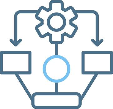 Workflow Line Two Colour Icon Design vector