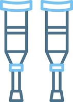 Crutch Line Two Colour Icon Design vector