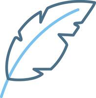 Feather Line Two Colour Icon Design vector