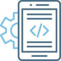 Mobile App Developer Line Two Colour Icon Design vector