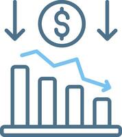 Reduce Line Two Colour Icon Design vector