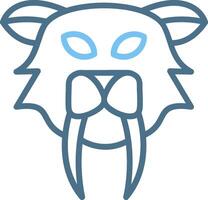 Saber Tooth Line Two Colour Icon Design vector