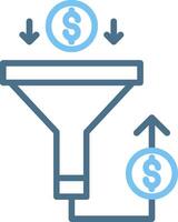 Sales PipeLine Two Colour Line Two Colour Icon Design vector