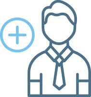 Add User Line Two Colour Icon Design vector
