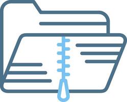 Zip Folder Line Two Colour Icon Design vector