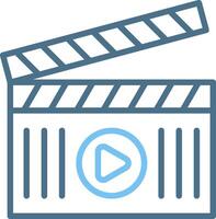 Clapperboard Line Two Colour Icon Design vector