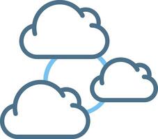 Cloudy Line Two Colour Icon Design vector