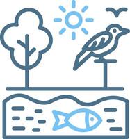 Ecosystem Line Two Colour Icon Design vector