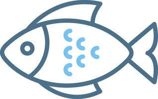 Fish Line Two Colour Icon Design vector