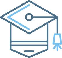 Mortarboard Line Two Colour Icon Design vector