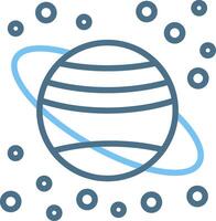 Planet Line Two Colour Icon Design vector