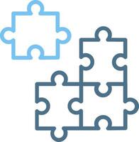 Puzzle Line Two Colour Icon Design vector