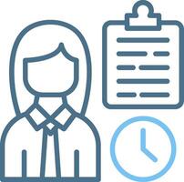Time to study Line Two Colour Icon Design vector