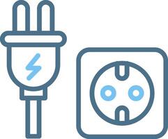 Unplug Line Two Colour Icon Design vector