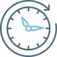 Clockwise Line Two Colour Icon Design vector