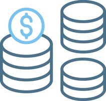 Coins Line Two Colour Icon Design vector