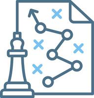 Content Strategy Line Two Colour Icon Design vector