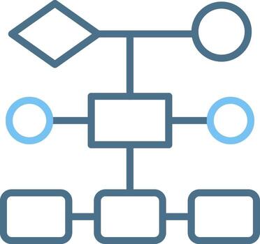 diagrama de flujo línea dos color icono diseño vector