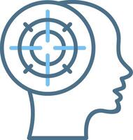 Focus Line Two Colour Icon Design vector