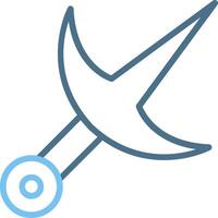 Kunai Line Two Colour Icon Design vector