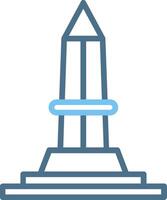 Obelisk Line Two Colour Icon Design vector