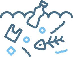Plastic Pollution Line Two Colour Icon Design vector