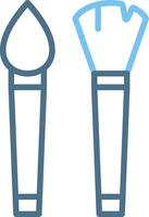 Paint Brush Line Two Colour Icon Design vector