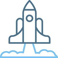 Rocket Launch Line Two Colour Icon Design vector