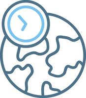 Time Zone Line Two Colour Icon Design vector