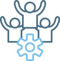 Team Support Line Two Colour Icon Design vector
