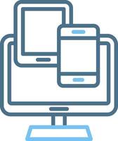 Responsive Design Line Two Colour Icon Design vector