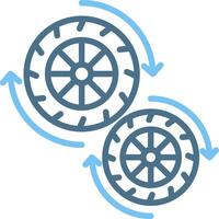 Wheel Line Two Colour Icon Design vector