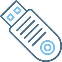Usb Line Two Colour Icon Design vector