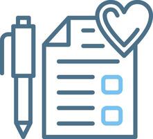Wishlist Line Two Colour Icon Design vector