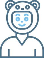 Bear Line Two Colour Icon Design vector