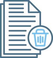 Delete File Line Two Colour Icon Design vector