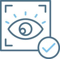 Eye Recognition Line Two Colour Icon Design vector