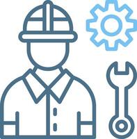 Engineer Line Two Colour Icon Design vector