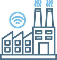 Factory Line Two Colour Icon Design vector